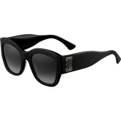 Cartier - Double C de Cartier sunglasses - Sunglasses Woman  - Double C de Cartier sunglasses in black composite, black enamel logo, cat eye shape and gradient gray lenses. Dimensions: 52 mm lenses, 21 mm bridge, 135 mm temples. Logo Cat, Cat Eye Shape, Sunglasses Collection, Eye Shape, Eye Shapes, Grey Lenses, Italian Style, Black Enamel