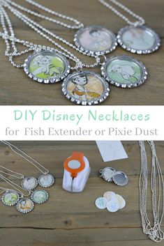 the diy disney necklaces for fish extender or pixie dust are easy to make