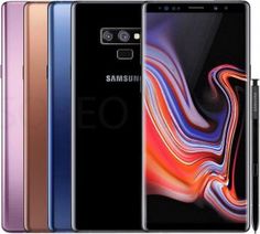 the samsung note 9 is shown in five different colors