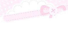 a pink ribbon with a bow on it is in the shape of a heart and clouds