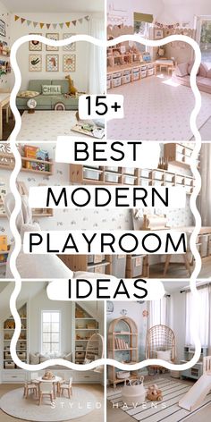 On the hunt for cute & fun ideas for a functional space for your little ones? *This* hand-picked playroom inspiration is the inspo you need to transform any room into a kids' playroom they’ll love! From creative childrens playroom ideas to cool playroom ideas that inspire play and learning, there's something for every style. Whether you’re setting up a toddler playroom or designing for older kids, these ideas make it easy to create a playful, organized space. Kids Bedroom And Playroom Combo, Childrens Playroom Ideas, Cool Playroom Ideas, Cool Playroom, Functional Playroom, Big Kids Playroom, Playroom Inspiration, Modern Playroom, Kids Cafe