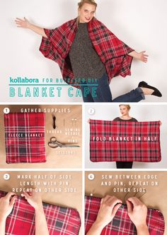 the instructions for making a blanket cape