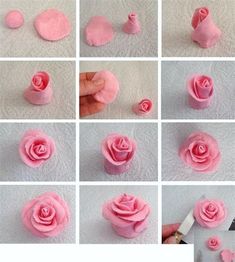 how to make pink roses out of fondant