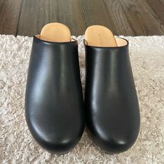 Worn Once I’m A True 7 And They Felt A Tad Big For Me But They Are Super Cute No Defects Or Scuffs! They Are Brand New Worn Once Nisolo Shoes, Black Clogs, Mule Clogs, Mules Shoes, Clogs, Super Cute, Felt, Size 7, Women Shoes