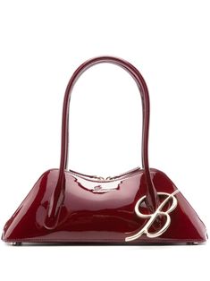 burgundy calf leather patent finish two rolled shoulder straps logo charm debossed logo to the front metal feet main compartment internal card slot internal logo patch full cotton lining gold-tone hardware all-around zip fastening This piece comes complete with a protective dust bag. Iconic Purses, Red Designer Bag, Blumarine Bag, Burgundy Bag, Debossed Logo, Purse Brands, Iconic Bags, Dolce E Gabbana, Cute Bags