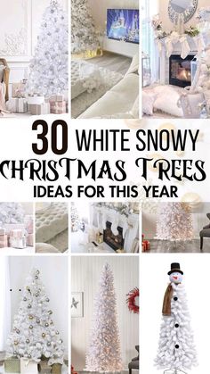 white christmas trees with presents in them and the words 30 white snowy christmas trees ideas for this year