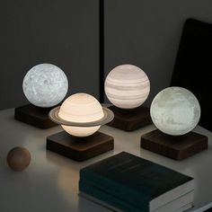 HYGGE CAVE | Night Light Creative 3D Magnetic Levitation Moon Lamp Rotating Christmas Led Floating Moon Light Home Decoration Holiday Gift Planet Lamp, Desain Pantry, Hiasan Bilik Tidur, Lamp 3d, Dream Room Inspiration, Room Makeover Inspiration, Cute Room Decor, Dream House Decor