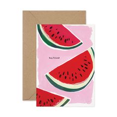 a card with watermelon slices on it