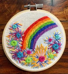 Rainbow Days - Etsy Embroidery Hoop, Embroidery Art, Collage Art, Hand Stitching, Fiber Art, Coloring Books, Art Pieces, Great Gifts