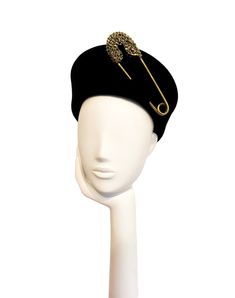 A black felt Cossack hat with a bronze pink embellished with bronze crystals. Sparkly. This hat can be made in most colours. Please allow 3 weeks for hat  to be made. Hat Design, Cossack Hat, Oversized Hat, Couture Hats, Black Hat, Black Felt, Wedding Hats