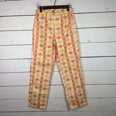 New Free People Shes All That Plaid Pant Cotton Orange Multi Women's 4 New With Tags. Please See Pics For Details And Measurements. Thank You For Shopping With Southern Twinz. We Try Our Best To Describe The Item Through Photos And/Or Description The Best We Can. Please Let Us Know If You Have Any Questions. International Customers: Please Note Import Duties, Taxes, And Charges Aren't Included In The Item Price Or Postage Cost. These Charges Are The Buyer's Responsibility. Please Check With Your Retro Relaxed Fit Summer Pants, Retro Relaxed Fit Pants For Spring, Vintage Non-stretch Bottoms For Spring, Fitted Wide Leg Capris For Spring, Retro Straight Leg Summer Pants, Vintage Straight Pants For Summer, Vintage Straight Summer Pants, Retro Tapered Leg Summer Pants, Vintage Summer Pants With Relaxed Fit