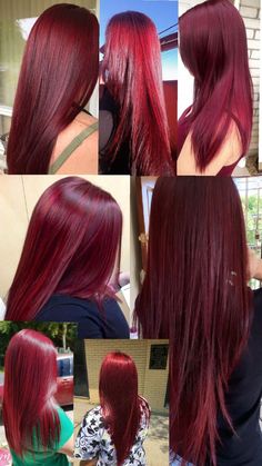 Ideas Para El Pelo, Highlight Hair Dye, Red Hair Looks, Split Dyed Hair, Braided Hairstyles For Black Women Cornrows, Cabello Hair, Red Hair Inspo, Wine Hair, Cherry Hair