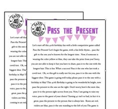 a page from the book pass the present, with an image of a pink and purple banner