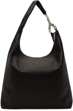 Rick Owens: Black Porterville Cerberus Bag | SSENSE Formal Hobo Shoulder Bag With Gunmetal Hardware, Formal Hobo Bag With Gunmetal Hardware, Formal Leather Hobo Bag With Gunmetal Hardware, Luxury Formal Hobo Bag With Gunmetal Hardware, Luxury Business Hobo Bag With Silver-tone Hardware, Luxury Hobo Bag With Silver-tone Hardware For Business, Luxury Hobo Bag With Gunmetal Hardware For Formal Events, Business Leather Hobo Bag With Palladium Hardware, Leather Hobo Bag With Metal Hardware For Business