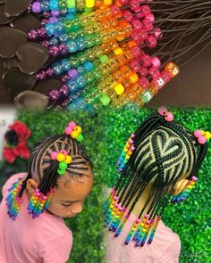 Black Baby Girl Hairstyles Braids, Kids Braids With Beads Natural Hair, Kids Beads Hairstyle, Kids Braids Natural Hair, Braided Ponytail Hairstyles For Kids, Toddler Braids With Beads Kid Hairstyles, Braided Hairstyles For Black Hair Kids, Hair Styles With Beads, Kids Braided Hairstyles With Beads