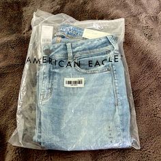 American Eagle Classic Blue Jeans Size 6 Long Super Stretch Brand New Still Packaged * Free Shipping * Kick Boot Getaway Light Ae Jeans, Long Jeans, Distressed Denim Jeans, American Eagle Jeans, American Eagle Outfitters Jeans, Classic Blue, Vintage Jeans, Stretch Jeans, Distressed Denim