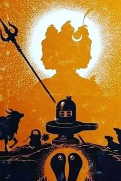 an old movie poster with the silhouettes of people and animals