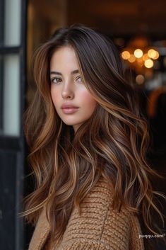 Rambut Brunette, Brown Hair Looks, Brunette Hair With Highlights, Brunette Balayage Hair, Brown Hair Balayage, Hair Color And Cut, Hair Color Balayage, Hair Inspiration Color