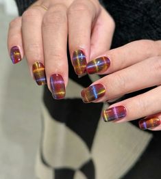 #nails #tokyo 80s Manicure, Red Abstract Nails, Messy Nails, Amber Nails, Magnetic Nail Polish, Nails Only, Fashion Wallpaper