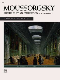 the cover of moussororg sky pictures at an exhibition for the piano