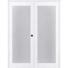 a white double door cabinet with glass doors