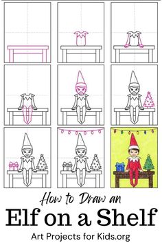 how to draw an elf on a shelf art projects for kids