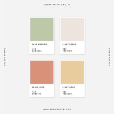 the color palette is shown in four different shades