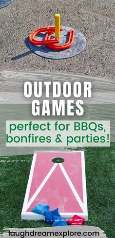 Outdoor Table Games, Outdoor Game Area Backyard Ideas, Fall Outdoor Games, Backyard Bbq Games, Outdoor Games Diy, Backyard Game Ideas, Bonfire Games, Rehearsal Brunch, Outdoor Fall Parties