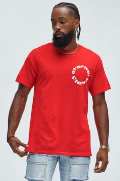 Available In Red. Crew Neck Short Sleeve Screen Print 100% Cotton Disclaimer: Due To The Printing Process A Difference In Saturation May Occur. Each Garment Is Unique. Print Placement Will Vary. Imported | Mens Eternal Flame Circle Short Sleeve Tee Shirt in Red size Medium by Fashion Nova University Red Graphic Tee For Streetwear, Red Crew Neck Top With Relaxed Fit, Red Relaxed Fit Crew Neck Top, Red Graphic Tee Shirt With Relaxed Fit, Red Graphic Tee With Relaxed Fit, University Red Cotton Crew Neck Top, Red Crew Neck Shirt With Relaxed Fit, Red Relaxed Fit Shirt With Crew Neck, Red Relaxed Fit Crew Neck Shirt