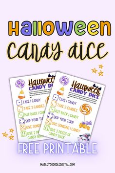 two free halloween candy printables for kids