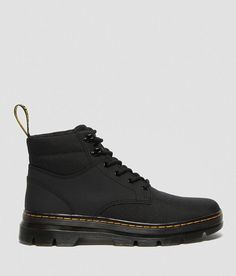 Dr. Martens Rakim Utility Chukka Boot - Black US 9, Men's Blackextratough Pieced leather and nylon lace-up boot AirWair cushioned footbed 4 1/2 shaft. Due to the nature of leather/suede, small variances of color in the skin may occur, this is in no way considered a defect. These are inherent characteristics of leather/suede and will enhance the individual look of your garment.. Leather/man made upper. Balance man made.. MEN'S SHOE SIZE CONVERSION CHART US 6 7 8 9 10 11 12 13 14 15 EU 39 40 41 42 Rugged Wear-resistant Black Work Boots, Men’s Combat Boots, Black Rugged Lace-up Martin Boots, Tactical Black High-top Work Boots, Black Leather Fade-resistant Hiking Boots, Mens Chukkas, Chukka Boots Men, Shoe Size Conversion, Tommy Hilfiger Man