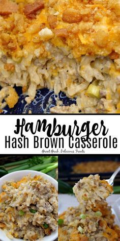 this hashburger hash brown casserole is loaded with ground beef and cheese