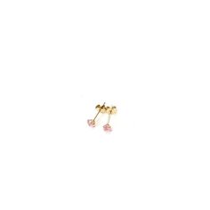 14k gold mini stud earrings with very sparkly pink cubic zirconia. DETAILS:Diameter: 3mmMaterial: 14k yellow goldStones: Pink Cubic Zirconia Stone Pink Dainty Cubic Zirconia Earrings, Dainty Pink Cubic Zirconia Earrings, Dainty Pink 14k Gold Earrings, Elegant Pink Piercings As A Gift, Rose Gold Piercings With Prong Setting As A Gift, Rose Stud Earrings, Mini Pink, Mini Studs, Pink Rose