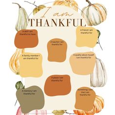 a thanksgiving card with pumpkins and the words, i am thank you to all of us