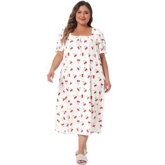 Description: This long nightgown with a square neck and short sleeves is made of soft and comfortable fabric, suitable for family pajama parties, daily life, out shopping, etc. The cute and fashionable pattern and bow neckline on the chest make this pajama smarter and more interesting, with a comfortable and loose fit. Designed specifically for plus-size women and designed to provide comfortable clothing for plus-size girls. provide you with a good shopping experience. Summer Short Sleeve Nightgown For Pajama Party, White Short Sleeve Nightgown For Pajama Party, Casual Summer Nightgown With Short Sleeves, Casual Short Sleeve Nightgown For Summer, Casual Short Sleeve Summer Nightgown, Summer Short Sleeve Nightgown For Bedtime, Summer Short Sleeve Nightgown, Family Cute, Long Nightgown