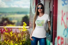 Amazon Handmade, Fitted Silhouette, Lady V, Hippie Style, Branding Design Logo, V Neck Tee, Sublimation Designs, Svg File, Density