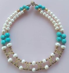 collar de perlas Pearl Necklace, Beaded Necklace, Collar