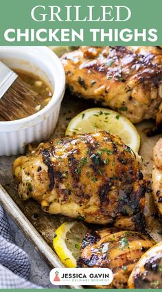 grilled chicken thighs with lemons and herbs