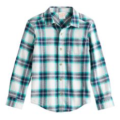 Give his wardrobe a classic refresh with this boys' flannel shirt from Jumping Beans.Give his wardrobe a classic refresh with this boys' flannel shirt from Jumping Beans.FEATURES Collared Long sleeves Button-front closure Chest pocket Regular fit LightweightFABRIC & CARE Cotton Machine wash Imported Size: 4. Color: Teal Navy. Gender: male. Age Group: kids. Boys Flannel, Jumping Beans, Toddler Sizes, Comfy Outfits, Flannel Shirt, Teal Blue, Chest Pocket, Fabric Care, Age Group