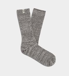 Just slouchy enough, these ultra-soft knit socks are a favorite. Wear around the house, or peeking out from an ankle boot. | 99% Polyester, 1% Spandex | UGG Women's Rib Knit Slouchy Crew Sock Polyester Socks in Grey Comfortable Cable Knit Winter Socks, Cozy Knitted Socks, Cozy Knitted Snug Socks, Warm Knit Comfortable Socks, Comfortable Warm Knit Socks, Comfy Cozy Fit Socks For Fall, Comfortable Cozy Fall Socks, Casual Warm Knit Socks, Comfortable Soft Knit Socks For Fall