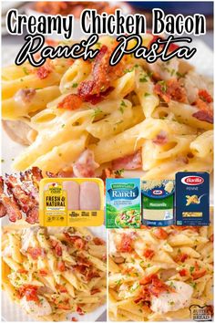 creamy chicken bacon ranch pasta with fresh and natural ingredients