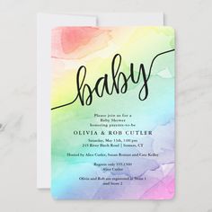 a baby shower card with the word baby love on it