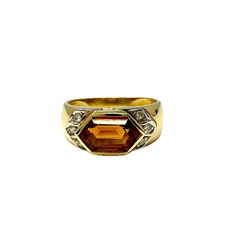 18K Gold Ring with Citrine and Diamonds Designer = Jewelry Size = 5.5 Material = 18K Gold Gemstone = Citrine Condition = Excellent Class = Premier Location: Wilmette Item Number: 11405-1279 Item ID: 283204 Category: Ring Yellow Gold Citrine Gemstones With Multi-stone Detail, Gold Multi-stone Citrine Gemstones, Elegant Multi-stone Orange Rings, Elegant Orange Multi-stone Rings, Yellow Gold Citrine Gemstones With Accents, Orange Multi-stone Fine Jewelry Rings, Orange Rings With Gemstone Accents For Formal Occasions, Formal Gold Topaz Ring With Gemstone Accents, Formal Orange Rings With Gemstone Accents