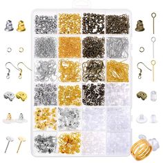 the beading kit is packed with beads, hooks and other accessories for making jewelry