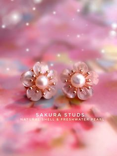 Sakura Studs lovingly designed by Love Estella Jewelry A feminine swirl of Sakura (natural carved shells) and Freshwater Pearl. Our bestselling Sakura Studs are back in time for the spring season!   Made in 925 silver plated 18K Gold. Choose from three hardware - Rose Gold, Silver or Yellow Gold. Flower-shaped Sterling Silver Pearl Earrings Gift, Sterling Silver Flower Pearl Earrings Gift, Cherry Blossom Earrings, Freshwater Pearl Earrings, Big Rings, Carved Shell, Instagram Handle, Freshwater Pearls Earrings, Shell Earrings