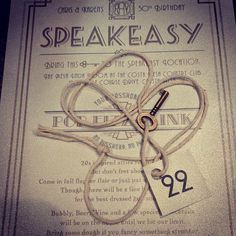 an advertisement for speakeasy with scissors and string attached to the advertise