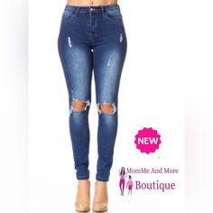 Shop NEW trendy ripped jeans for Women and Juniors. High waist, skinny, straight leg, plus size and more. Support small business. Best jeans compared to Miss Me or Judy Blue without the higher prices. Shop now at MomMeAndMore.com #jeans #plussize #judyblue #missme #rippedjeans #womensjean #denim #ootd Trendy Ripped Jeans, Ripped Jeans Designs, Ripped Jeans For Women, Denim Couture, Designer Jeans For Women, Womens Ripped Jeans, Brown Leggings, Blue Denim Pants, Mother Jeans