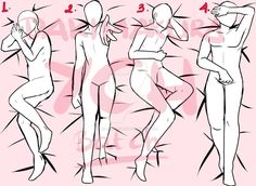 an image of female mannequins in different positions to show how to draw them