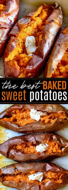 baked sweet potatoes with butter and parmesan cheese