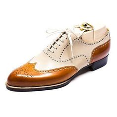 Handmade Premium Quality Leather Brown & Cream Colour Oxford Wing Tip Brogue Men Shoes ❤ Upper Material👉 Genuine Calf Leather ❤ Inner Linings👉 Soft Leather ❤ Style👉 Oxford Wing Tip Brogue Men Shoes ❤ Colour👉 Brown & Cream ❤ Sole👉 Leather ❤ Gender👉 Male ❤ Heel👉 Leather ❤ Totally Hand stitched 👍 Manufacturing Time 12 to 14 Business Days Accessories may differ Sometime a little from original picture due to availability Coloured rubber out sole extends durability and longevity of these striking men's dress shoes LOAFER These comfortable slip-on shoes were invented at the turn of the 20th century and are considered offshoots of moccasins. The shaft of the loafer continues down under the length of the foot and is sealed on top with a vamp insert. Loafers also feature an out sole and a he Two Tone Shoes, Spectator Shoes, Don Pedro, Quality Leather Boots, Custom Design Shoes, Best Shoes For Men, Tan Shoes, Oxford Shoes Men, Leather Dress Shoes